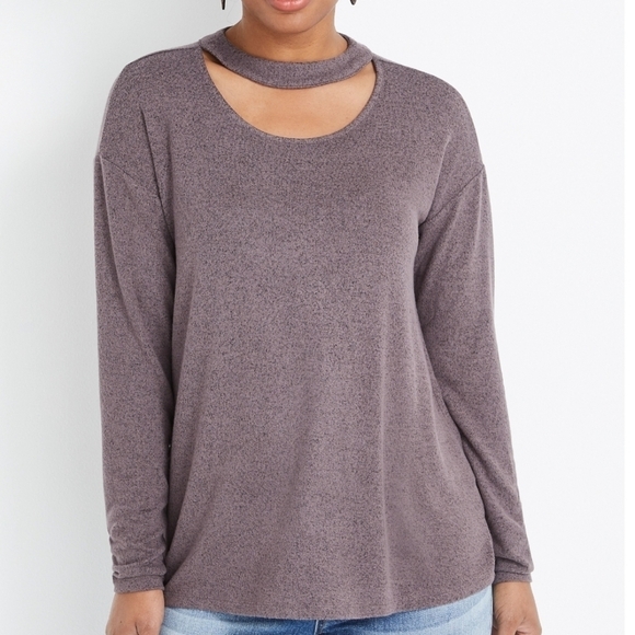 Maurices Cut Out Mock Neck Long Sleeve Top NWOT - Picture 1 of 12